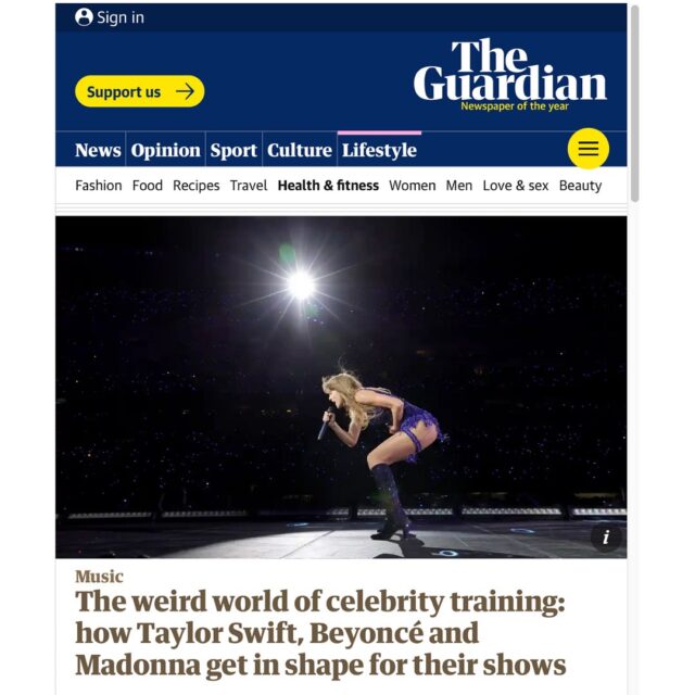 Famous Pop-stars and not very famous fitness trainers meet in todays big feature in The Guardian. 

See Press Office page on website for the full article. 

D x
